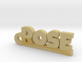 ROSE Keychain Lucky in Tan Fine Detail Plastic