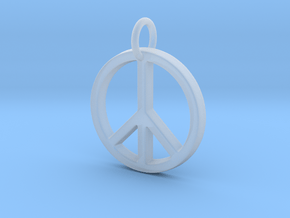 Peace Symbol in Clear Ultra Fine Detail Plastic