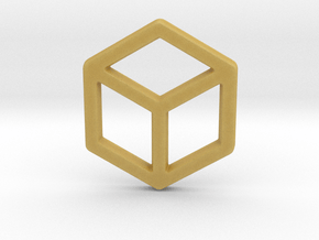 2d Cube in Tan Fine Detail Plastic