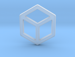 2d Cube in Clear Ultra Fine Detail Plastic