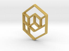 Geometrical cube in Tan Fine Detail Plastic