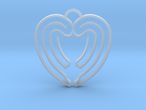 Heart Shape Angel Wings in Clear Ultra Fine Detail Plastic