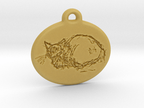 Doodled Cat in Tan Fine Detail Plastic