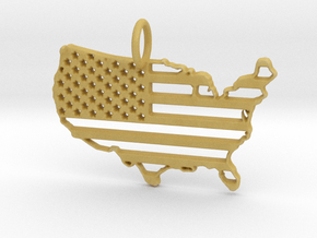 American USA Flag Map Pendant Charm in Tan Fine Detail Plastic