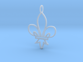 Fleur De Lis Symbol Stylized Lily Pendant Charm in Clear Ultra Fine Detail Plastic