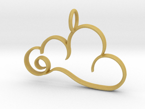 Curvy Cloud Pendant Charm in Tan Fine Detail Plastic