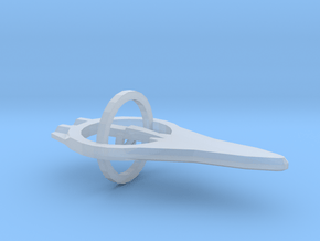 Vulcan D'kyr-Class Science Vessel Pendent 45mm in Clear Ultra Fine Detail Plastic
