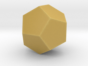 Dodecahedron in Tan Fine Detail Plastic