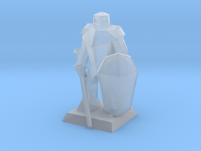 Knight Low-Poly in Clear Ultra Fine Detail Plastic