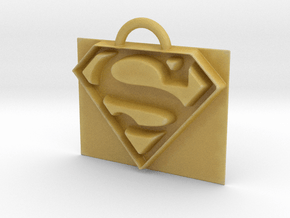 Superman logo in Tan Fine Detail Plastic