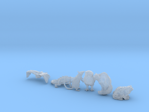 SIX ANIMAL FAMILIARS for 28mm, 32mm minis in Clear Ultra Fine Detail Plastic