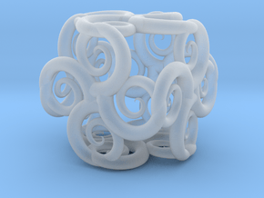 Spiral Fractal Cube in Clear Ultra Fine Detail Plastic