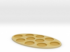 Oval Diorama Movement Tray - 25mm Round Slots in Tan Fine Detail Plastic