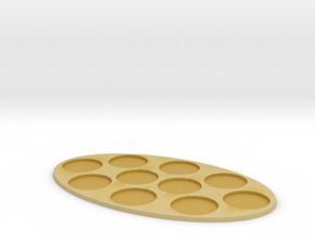 Oval Diorama Movement Tray - 32mm Round Slots in Tan Fine Detail Plastic