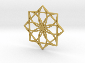 Modern Geometric Floral Pendant Charm in Tan Fine Detail Plastic