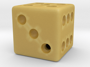 Weighted Dice (Favors a Roll of 3) in Tan Fine Detail Plastic