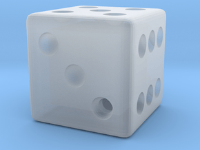 Weighted Dice (Favors a Roll of 3) in Clear Ultra Fine Detail Plastic