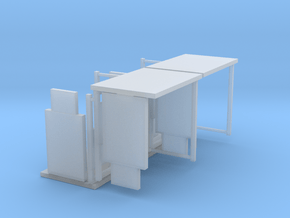 HO/1:87 Bus Shelter 4 pack in Clear Ultra Fine Detail Plastic