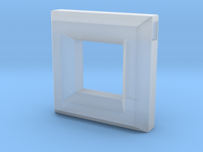 Chisel ::: Square Pendant ::: v.01 in Clear Ultra Fine Detail Plastic