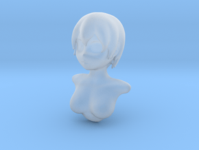 Small anime bust short hair in Clear Ultra Fine Detail Plastic