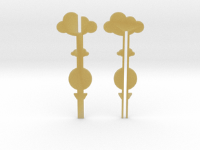Cake Topper - Clouds & Balloon #3 in Tan Fine Detail Plastic
