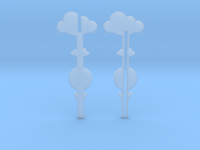 Cake Topper - Clouds & Balloon #3 in Clear Ultra Fine Detail Plastic