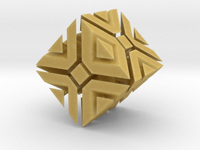Fractal Cube in Tan Fine Detail Plastic