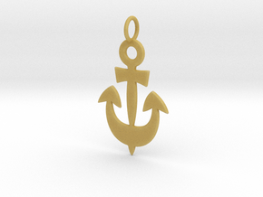 Anchor Symbol Pendant Charm in Tan Fine Detail Plastic