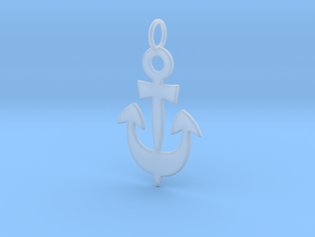Anchor Symbol Pendant Charm in Clear Ultra Fine Detail Plastic
