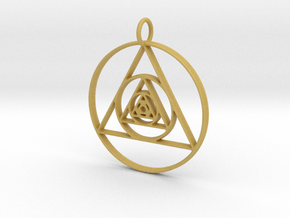 Modern Abstract Circles And Triangles Pendant in Tan Fine Detail Plastic