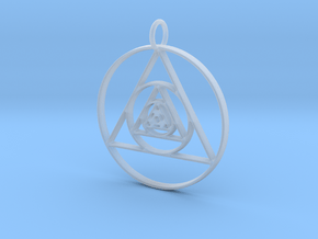 Modern Abstract Circles And Triangles Pendant in Clear Ultra Fine Detail Plastic