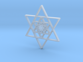 Infinite Jewish Symbol Pendant Charm in Clear Ultra Fine Detail Plastic