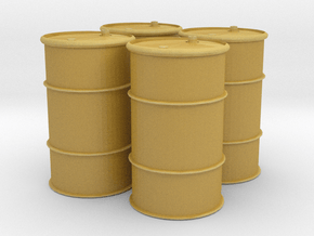 HO 55 Gallon Drum set of 4 in Tan Fine Detail Plastic