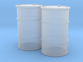 HO 55 Gallon Drum set of 2 in Clear Ultra Fine Detail Plastic