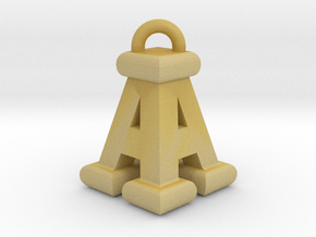 3D-Initial-AA in Tan Fine Detail Plastic