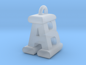 3D-Initial-AB in Clear Ultra Fine Detail Plastic