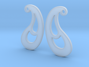 Curved Droplet Earring Set in Clear Ultra Fine Detail Plastic