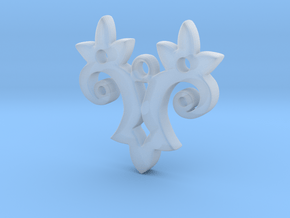 Twin Flower Pendant in Clear Ultra Fine Detail Plastic