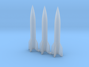 V-2 1/700 scale (three rockets) - sprue in Clear Ultra Fine Detail Plastic