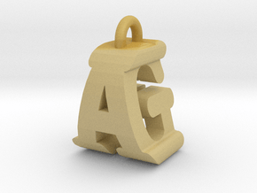 3D-Initial-AG in Tan Fine Detail Plastic