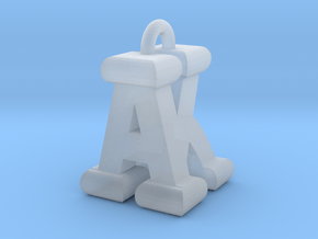 3D-Initial-AK in Clear Ultra Fine Detail Plastic