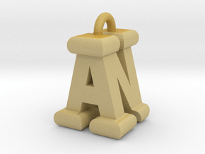 3D-Initial-AN in Tan Fine Detail Plastic