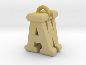 3D-Initial-AW in Tan Fine Detail Plastic