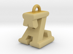 3D-Initial-AZ in Tan Fine Detail Plastic