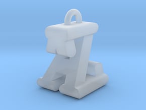 3D-Initial-AZ in Clear Ultra Fine Detail Plastic