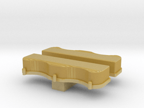 1/24 Scale W-Block Valve Cover Ribbed in Tan Fine Detail Plastic
