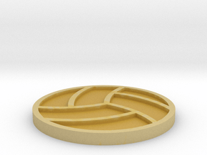 Volleyball Drink Coaster in Tan Fine Detail Plastic