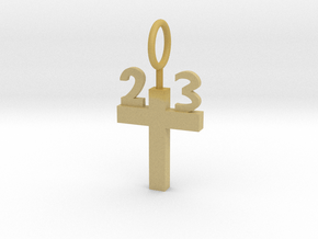 Custom 23 Cross Pendant in Tan Fine Detail Plastic