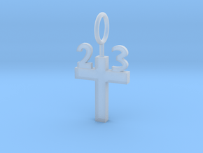 Custom 23 Cross Pendant in Clear Ultra Fine Detail Plastic