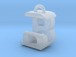 3D-Initial-BJ in Clear Ultra Fine Detail Plastic